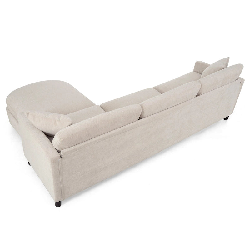 Canapé spacieux 4 places avec pouf mobile Beige 107.87