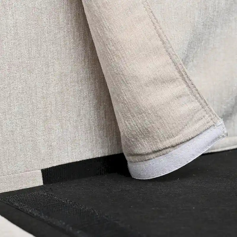 Canapé spacieux 4 places avec pouf mobile Beige 107.87