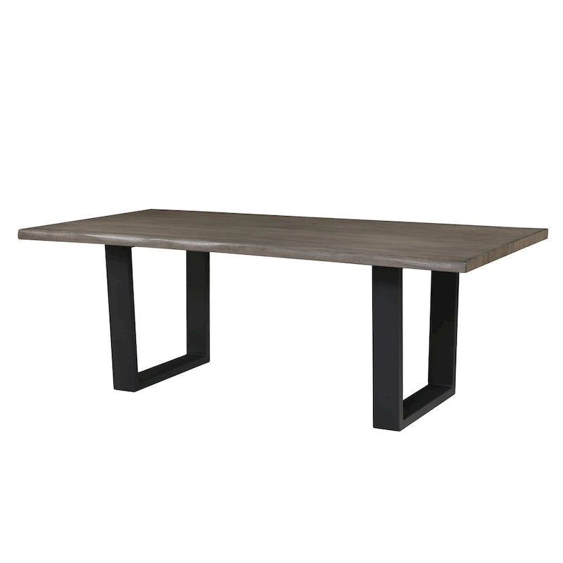 Table à manger en bois massif de 84 pouces, finition marron foncé