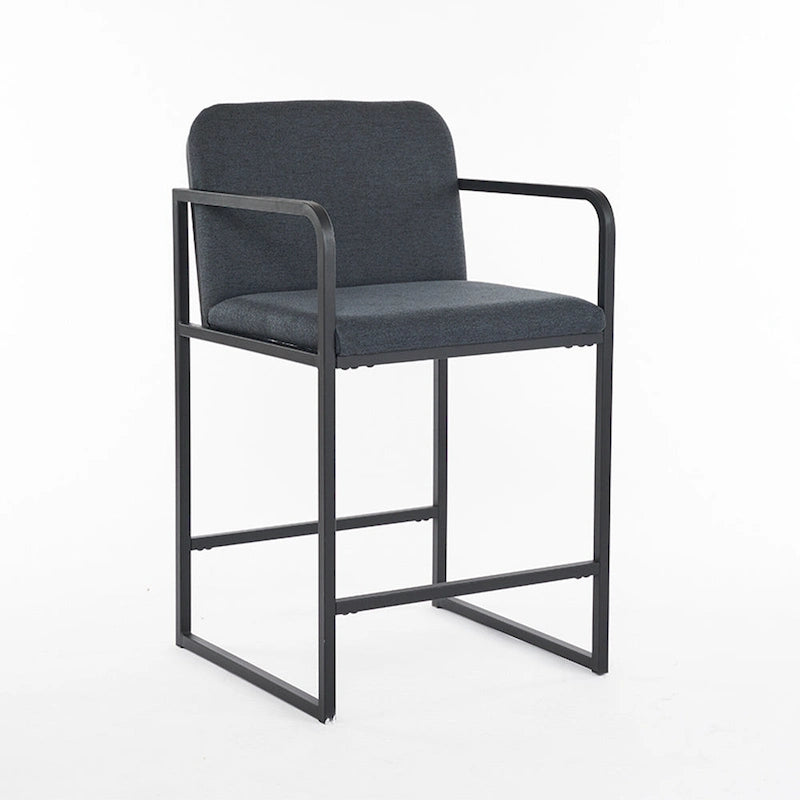 Lot de 2 tabourets de bar à hauteur de comptoir, modernes et rembourrés, avec accoudoirs, structure en métal et assise rembourrée