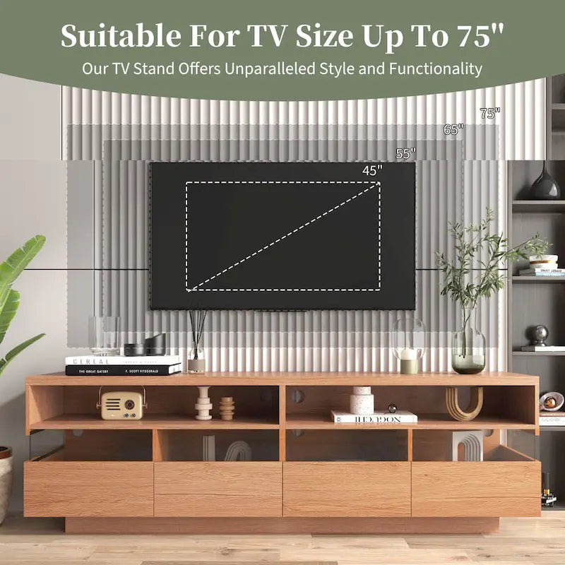 Meuble TV autoportant avec 4 tiroirs