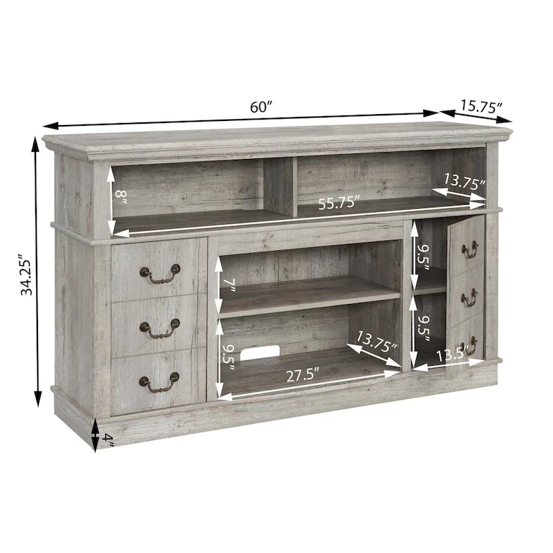 Meuble TV traditionnel de 60 pouces