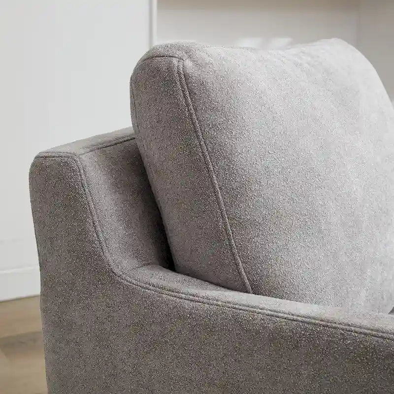 Fauteuil pivotant moderne 29.92 en chenille à 360° avec cadre en bois massif et coussin de dossier amovible