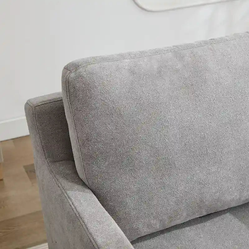 Fauteuil pivotant moderne 29.92 en chenille à 360° avec cadre en bois massif et coussin de dossier amovible