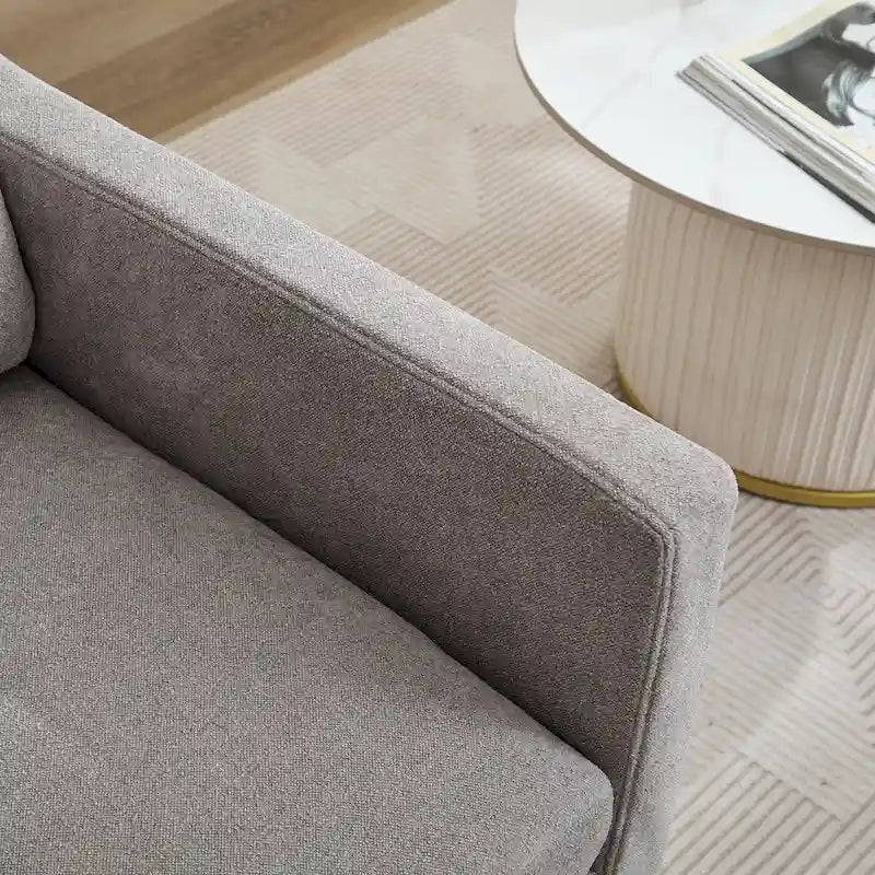 Fauteuil pivotant moderne 29.92 en chenille à 360° avec cadre en bois massif et coussin de dossier amovible
