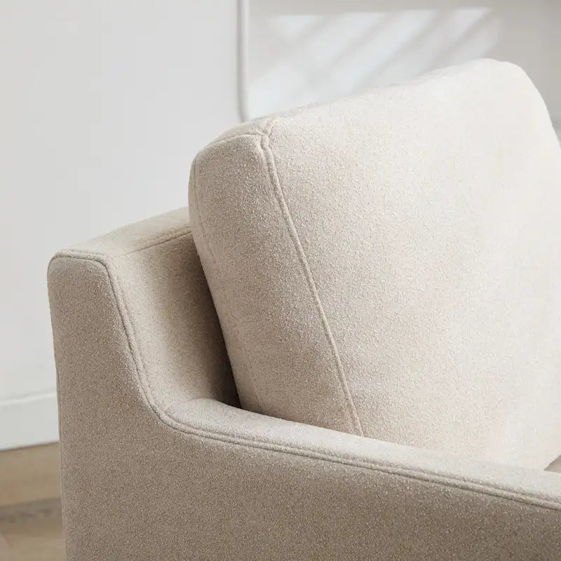 Fauteuil pivotant moderne 29.92 en chenille à 360° avec cadre en bois massif et coussin de dossier amovible