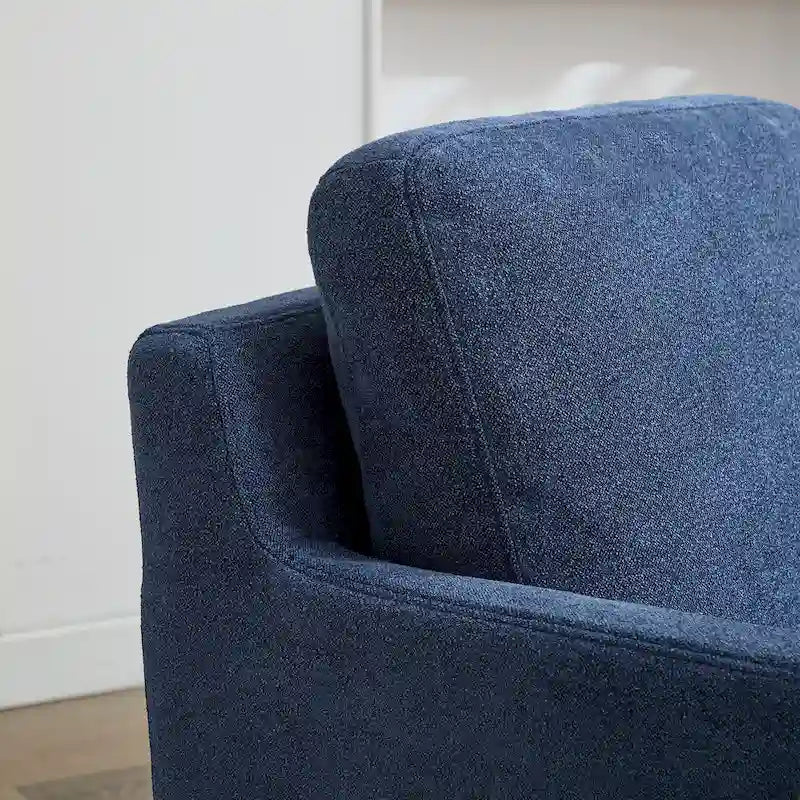 Fauteuil pivotant moderne 29.92 en chenille à 360° avec cadre en bois massif et coussin de dossier amovible