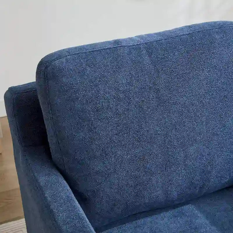 Fauteuil pivotant moderne 29.92 en chenille à 360° avec cadre en bois massif et coussin de dossier amovible
