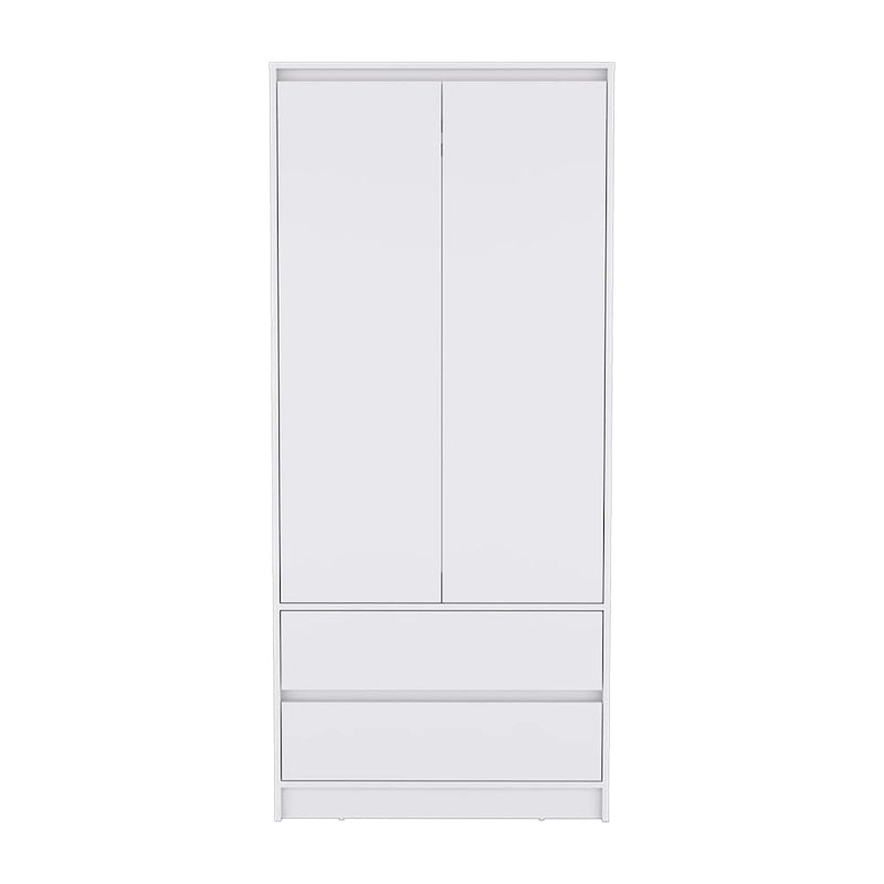 20.47  Armoire double moderne avec penderie et deux tiroirs pour chambre à coucher