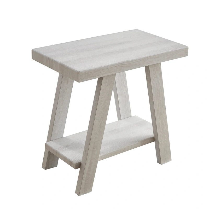 23.5 Table d'appoint rectangulaire moderne avec étagère de rangement et pieds évasés