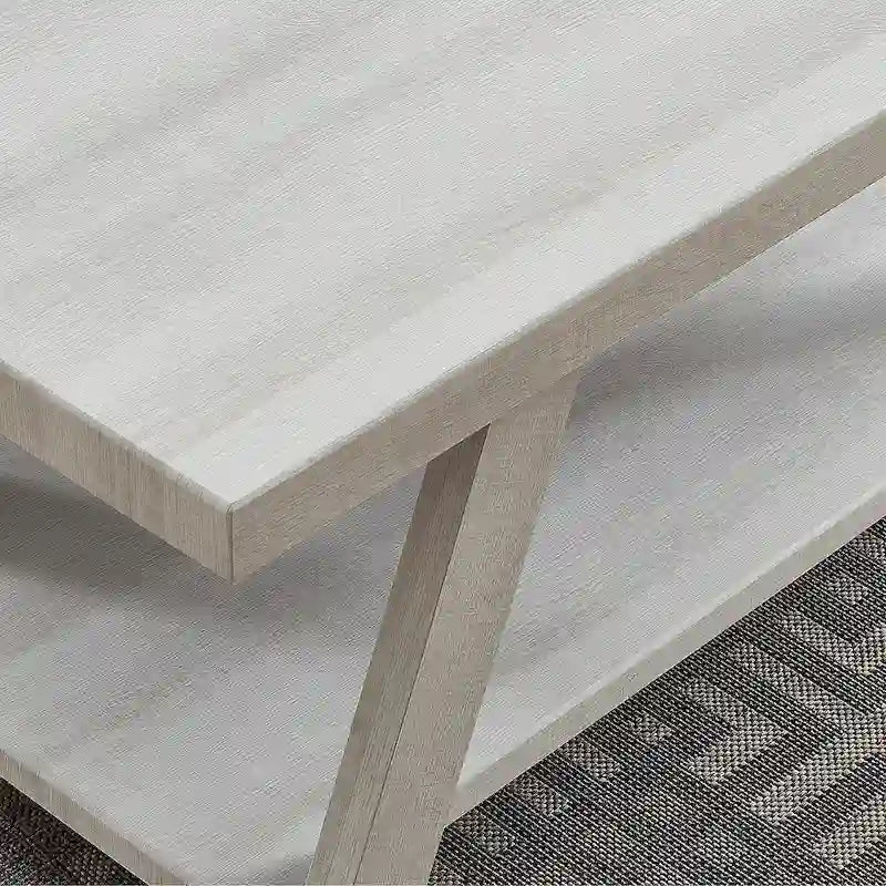 23.5 Table d'appoint rectangulaire moderne avec étagère de rangement et pieds évasés