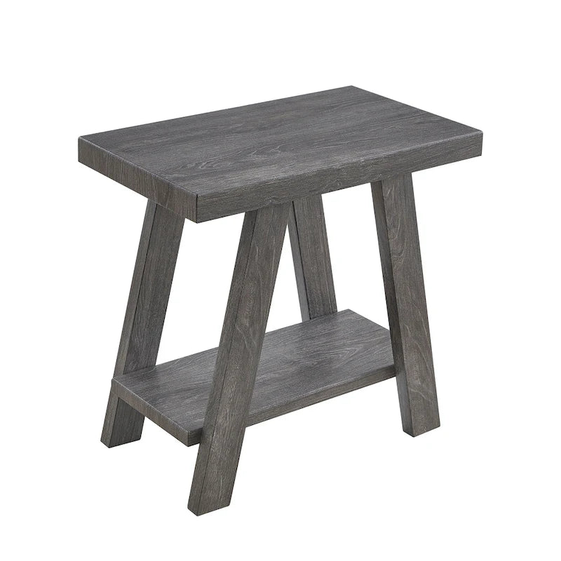23.5 Table d'appoint rectangulaire moderne avec étagère de rangement et pieds évasés