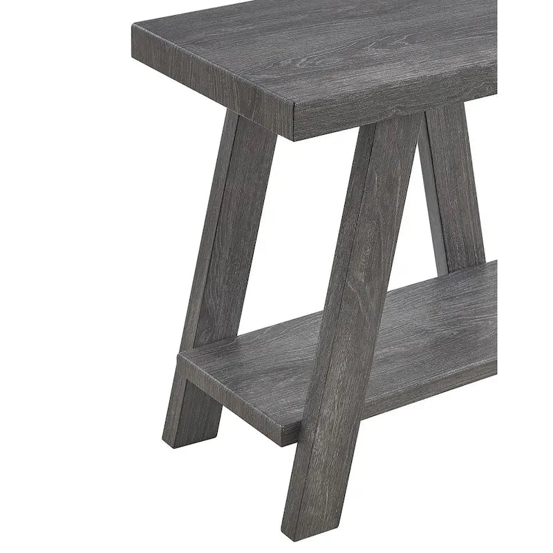 23.5 Table d'appoint rectangulaire moderne avec étagère de rangement et pieds évasés