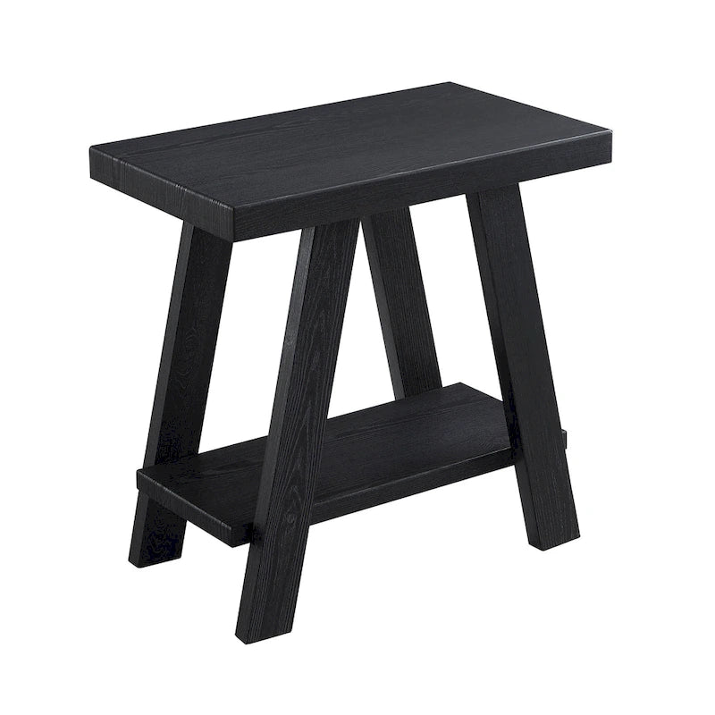 23.5 Table d'appoint rectangulaire moderne avec étagère de rangement et pieds évasés