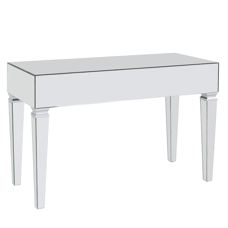 Bureau miroir argenté - trois tiroirs avec intérieur en velours