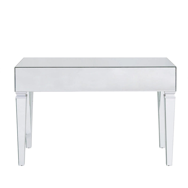 Bureau miroir argenté - trois tiroirs avec intérieur en velours