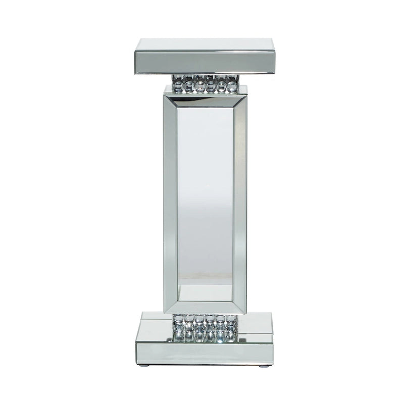 Table piédestal en verre miroir