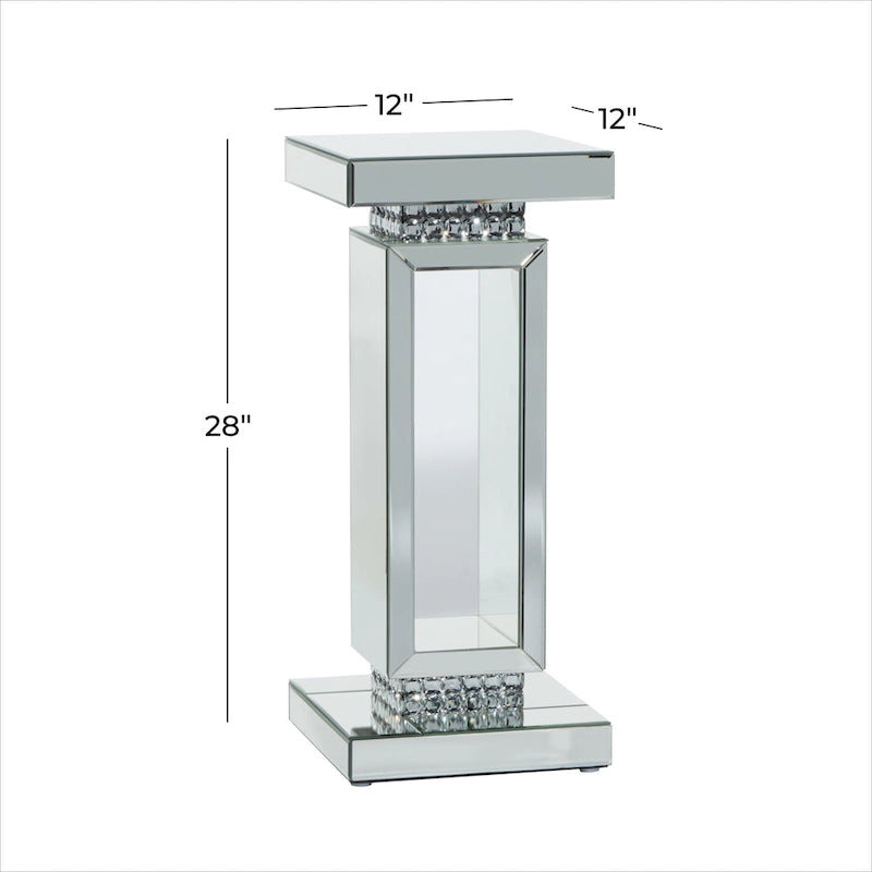 Table piédestal en verre miroir