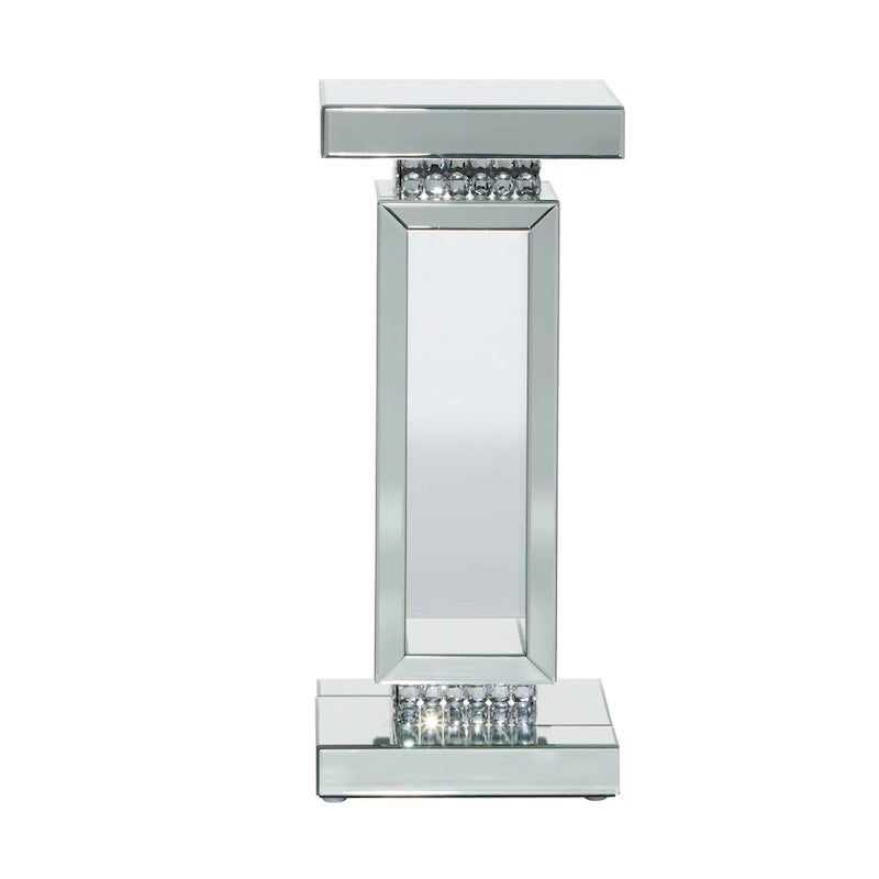 Table piédestal en verre miroir