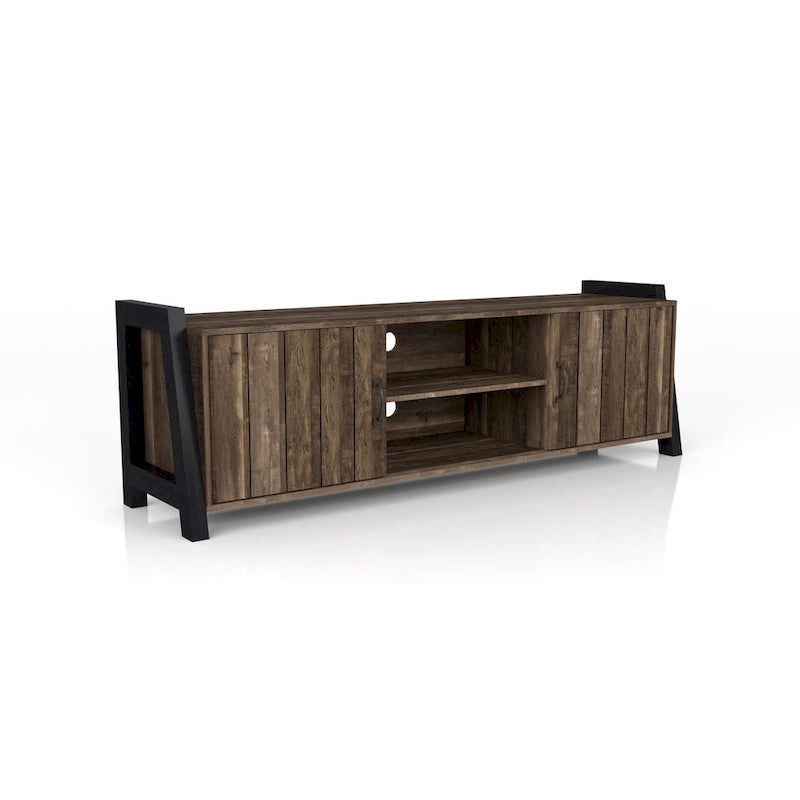 Meuble TV à 6 étagères en chêne recyclé de 168 cm, collection Farmhouse