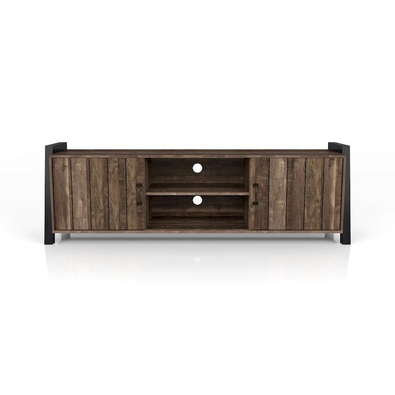 Meuble TV à 6 étagères en chêne recyclé de 168 cm, collection Farmhouse