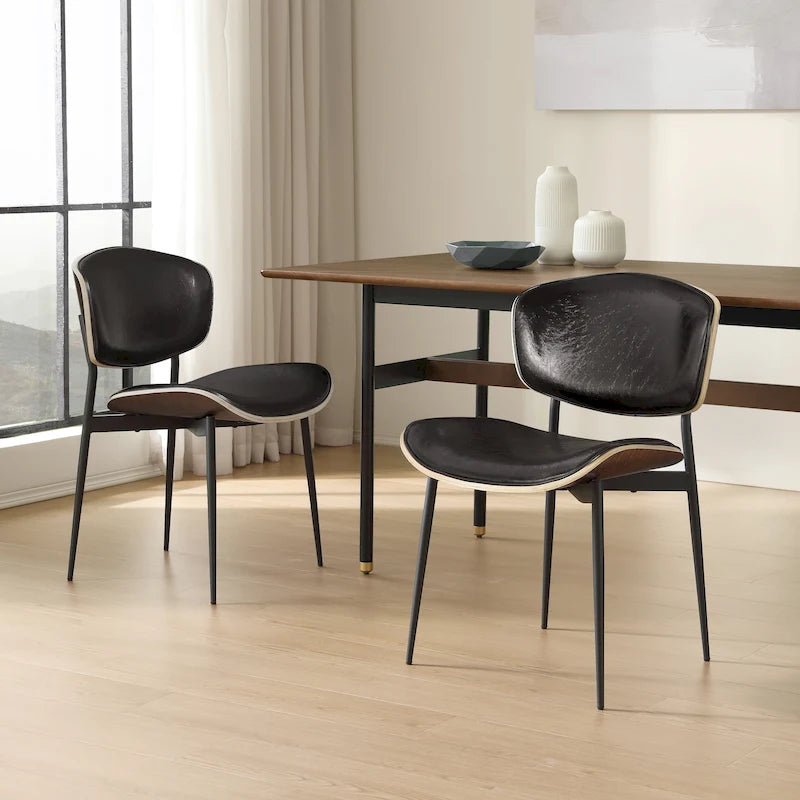 Chaises de salle à manger modernes en bois courbé (lot de 2)