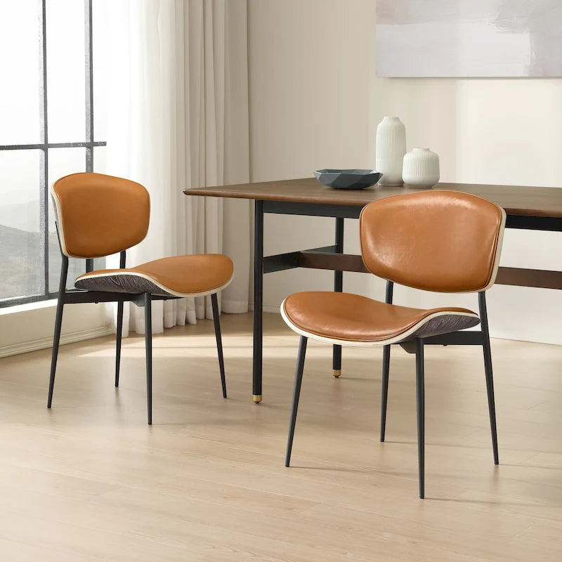 Chaises de salle à manger modernes en bois courbé (lot de 2)