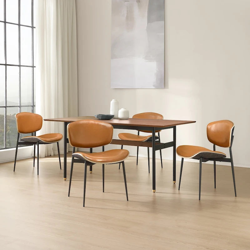 Chaises de salle à manger modernes en bois courbé (lot de 2)