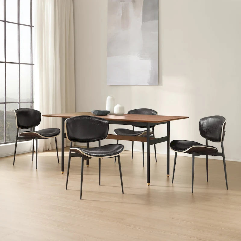 Chaises de salle à manger modernes en bois courbé (lot de 2)