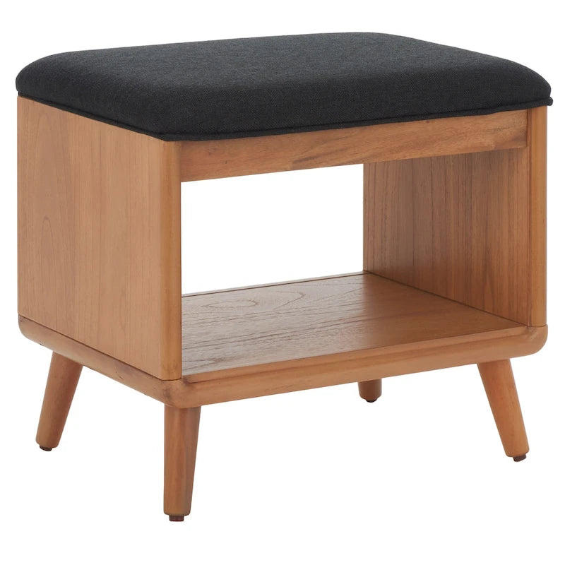 Banc à étagères ouvertes avec coussin