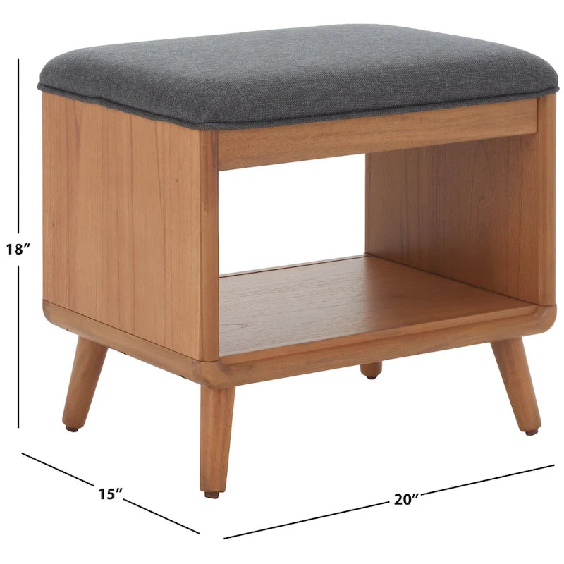 Banc à étagères ouvertes avec coussin