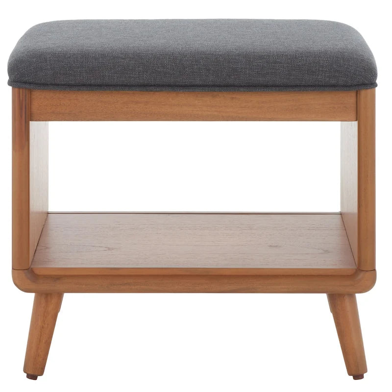 Banc à étagères ouvertes avec coussin