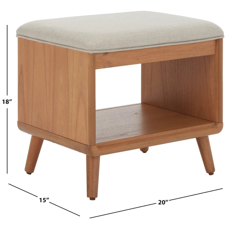 Banc à étagères ouvertes avec coussin
