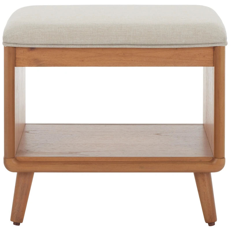 Banc à étagères ouvertes avec coussin