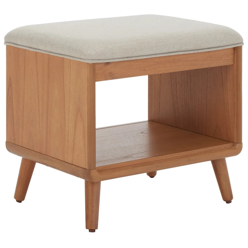 Banc à étagères ouvertes avec coussin