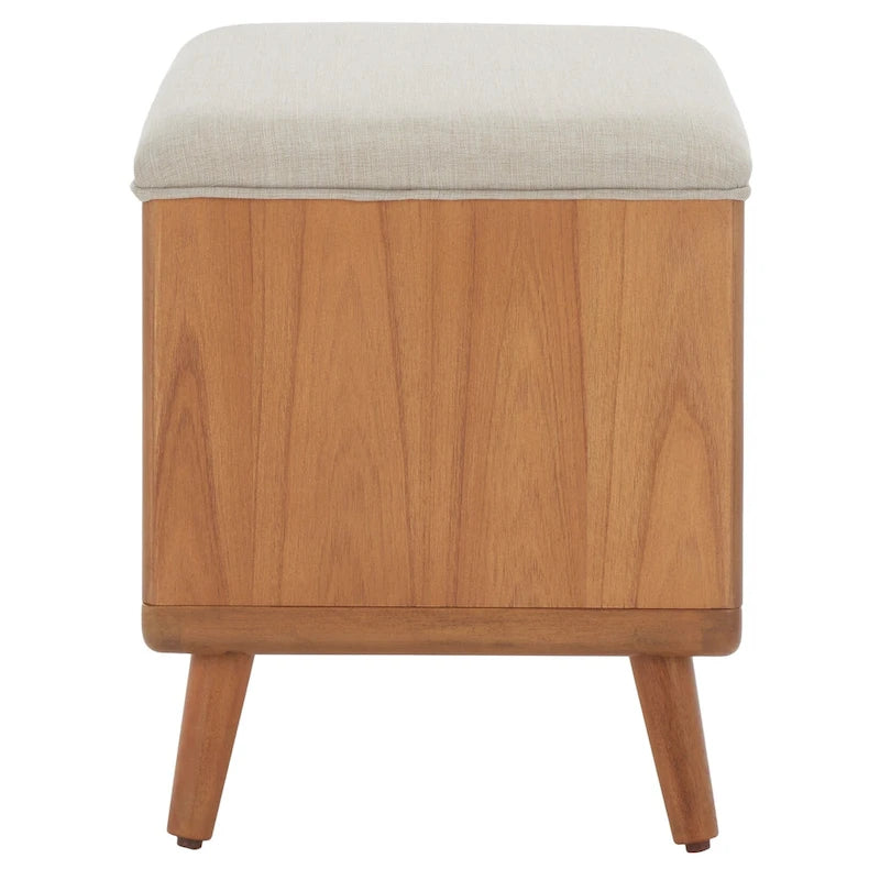 Banc à étagères ouvertes avec coussin