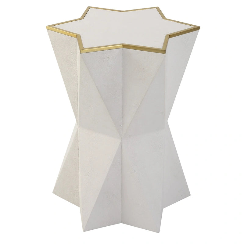 Table d'appoint en forme d'étoile, table décorative blanche