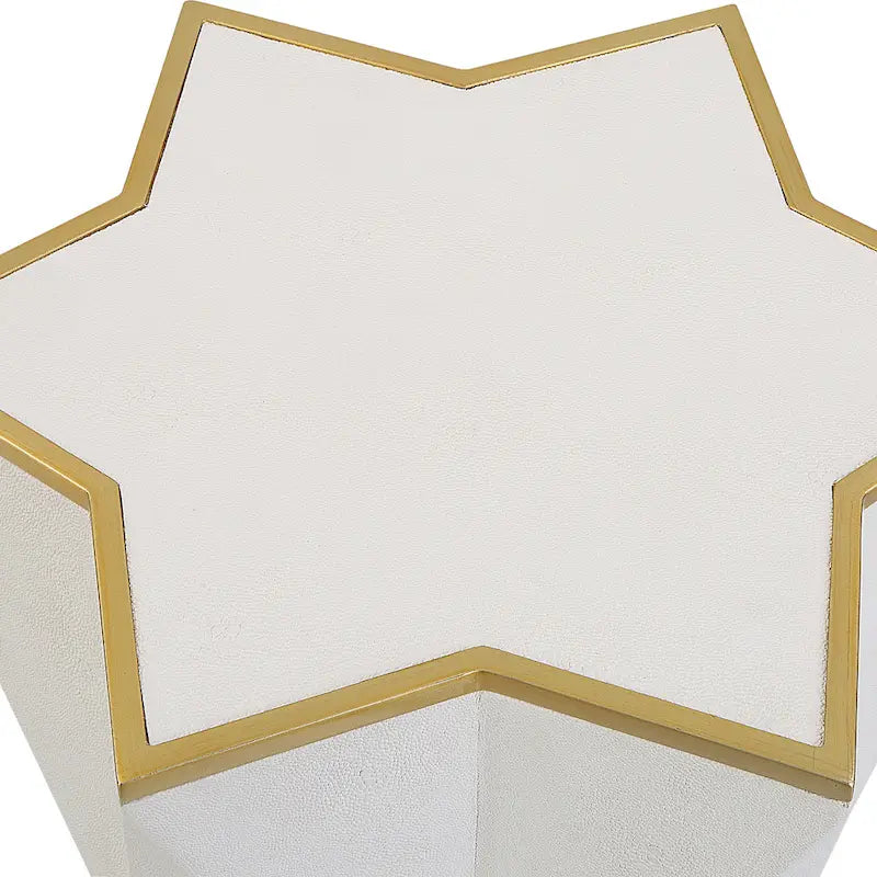 Table d'appoint en forme d'étoile, table décorative blanche