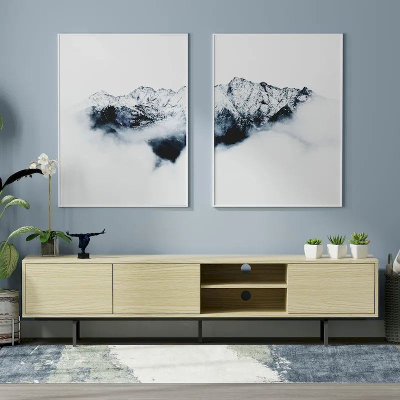 Meuble TV console bas, style Mid-Century Modern