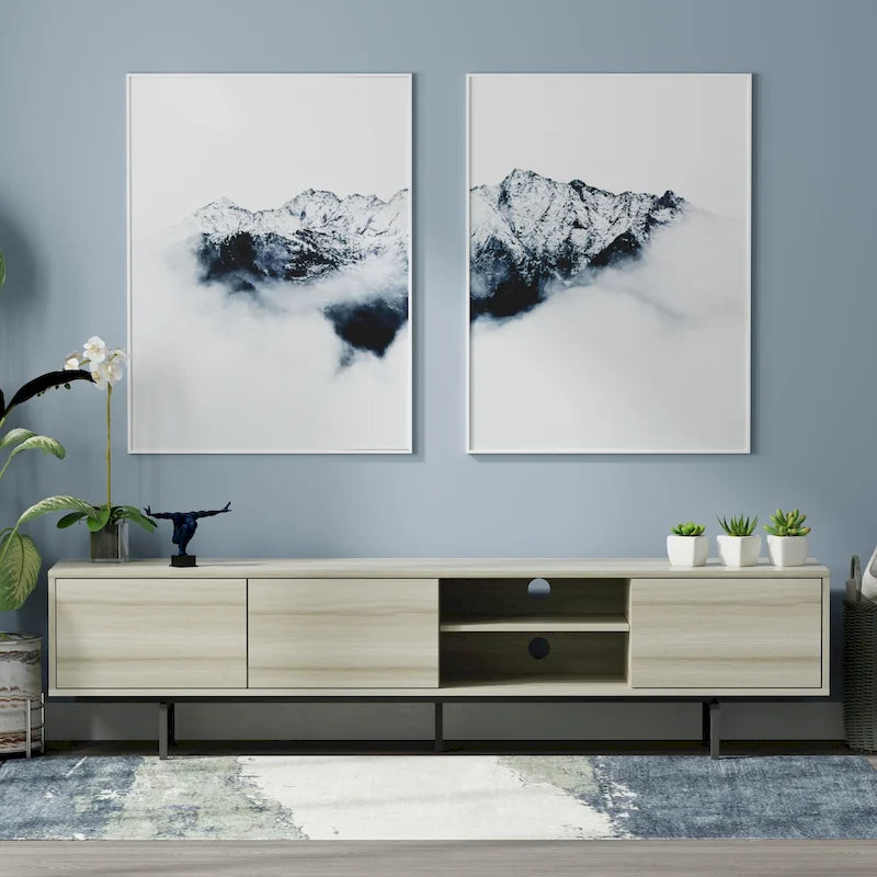 Meuble TV console bas, style Mid-Century Modern