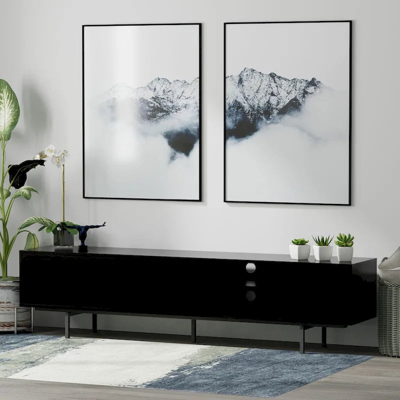 Meuble TV console bas, style Mid-Century Modern