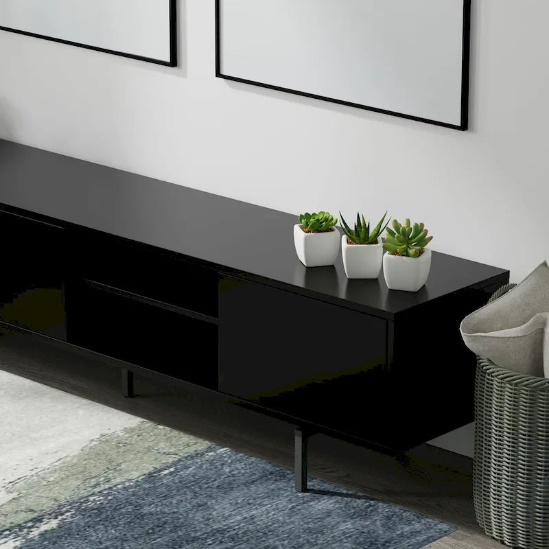 Meuble TV console bas, style Mid-Century Modern