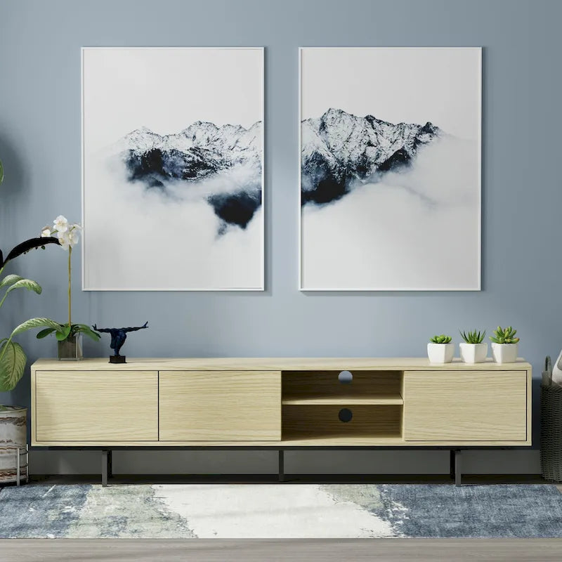 Meuble TV console bas, style Mid-Century Modern