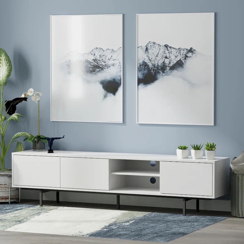 Meuble TV console bas, style Mid-Century Modern