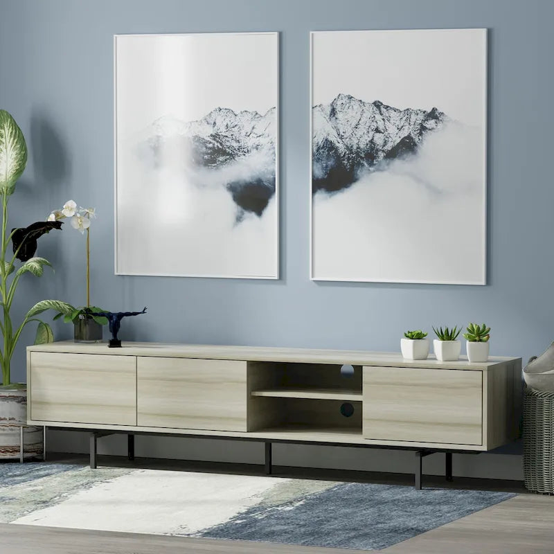 Meuble TV console bas, style Mid-Century Modern