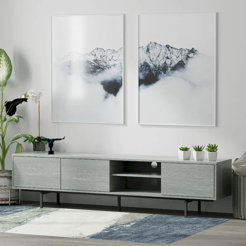 Meuble TV console bas, style Mid-Century Modern