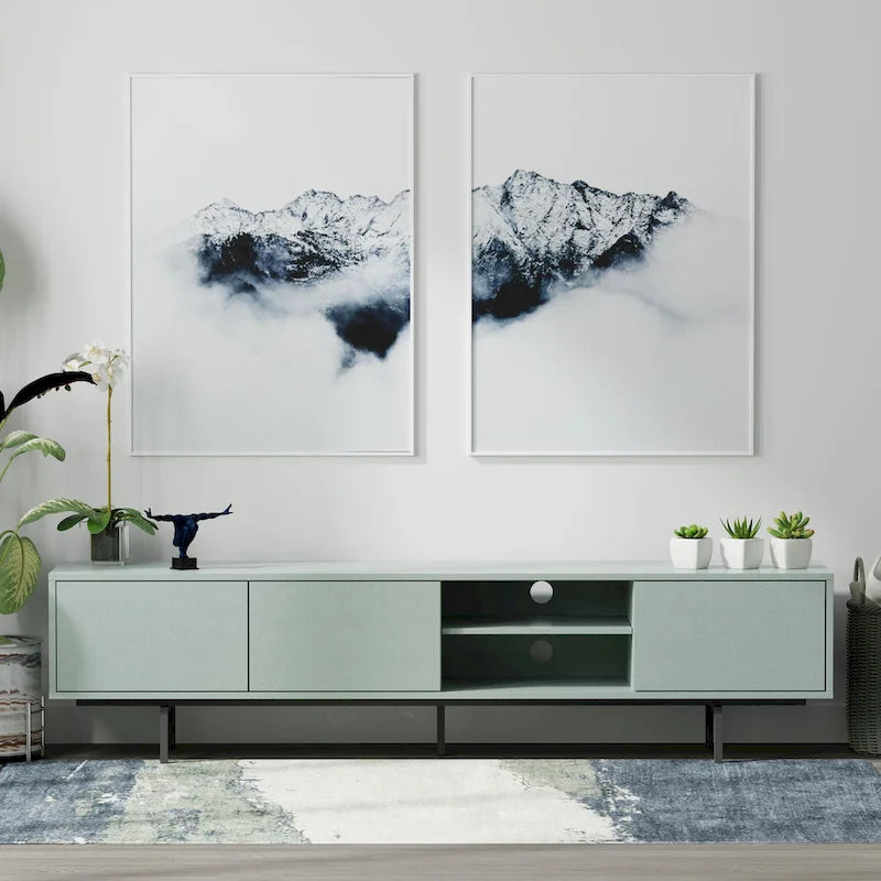 Meuble TV console bas, style Mid-Century Modern
