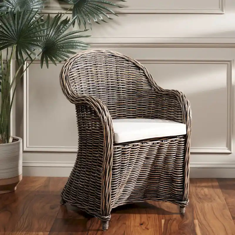 Fauteuil club en rotin jaune - 24 x 26 x 35 - 24Lx26Px35H