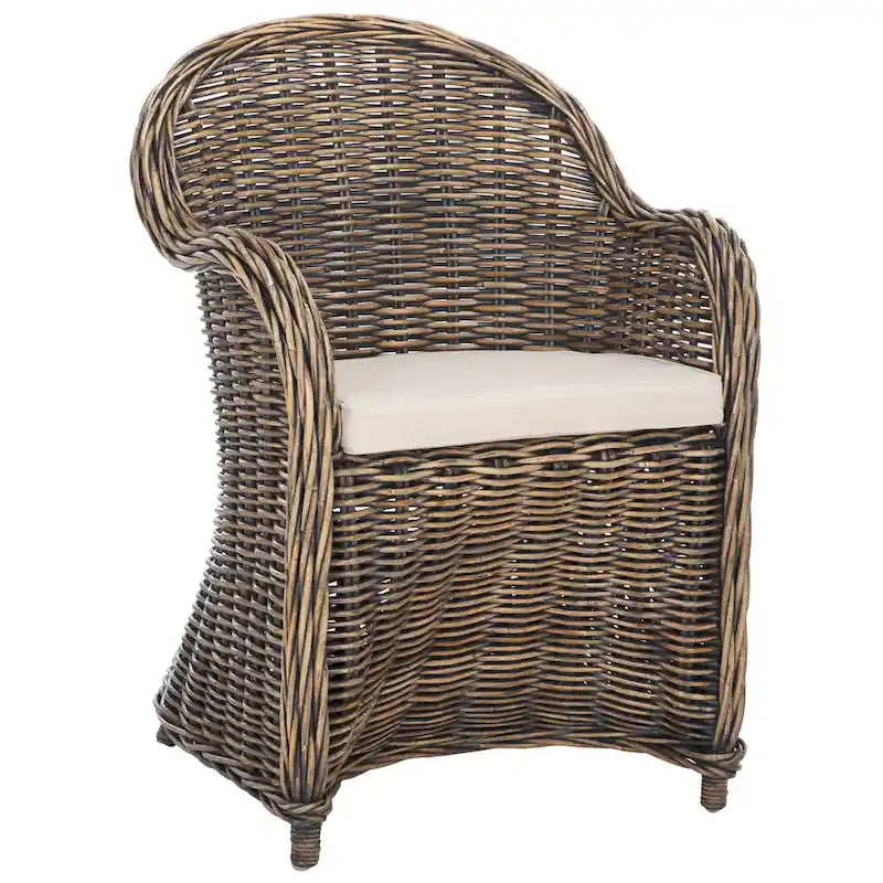 Fauteuil club en rotin jaune - 24 x 26 x 35 - 24Lx26Px35H