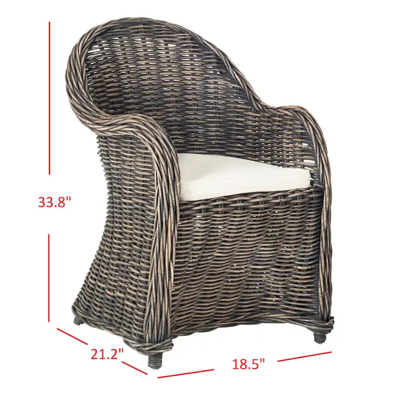Fauteuil club en rotin jaune - 24 x 26 x 35 - 24Lx26Px35H